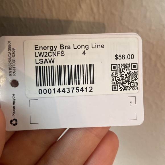 Lululemon Energy Longline Bra in Lino Slide Alpine White Black - Picture 6 of 7